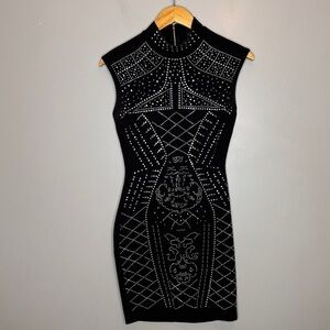 Windsor Black Rhinestine bodycon mini dress